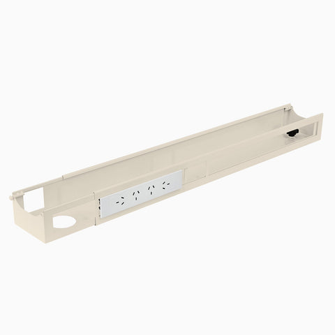 Desky Integrated Cable & Data Channel 4-Plug Wheat
