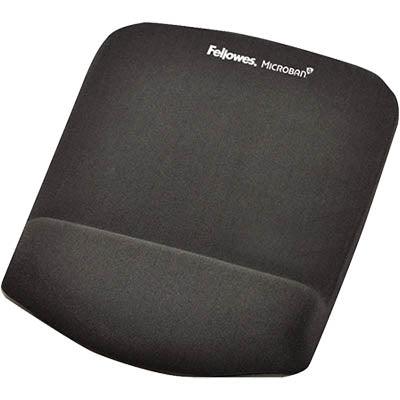 Fellowes Mouse Pad With Plush Touch Wrist Rest With Microban (Graphite)