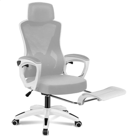 ALFORDSON Mesh Office Chair Executive Computer Recliner Study Work Seat (White Grey)