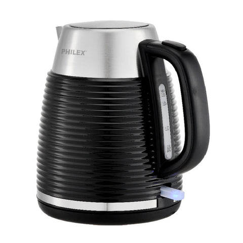 Philex 240V Cordless Stainless Steel Electric Kettle (Black)