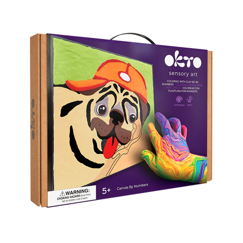 Okto Coloring with Clay Set by Numbers 29x29cm - Pug Dog