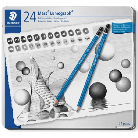 Staedtler 100 Mars Lumograph Sketching Pencil (Assorted) [Tin 24]