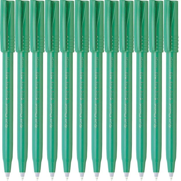 Pentel R56 Box 12 Ball Pens 0.6mm Extra Fine (Green) - JB Hi-Fi