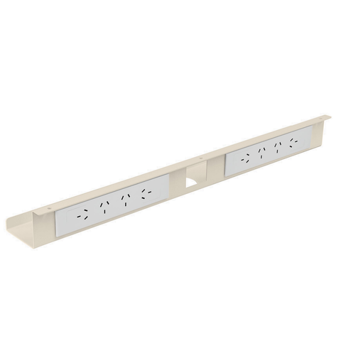 Desky Mini Cable & Power Tray 8-Plug Wheat
