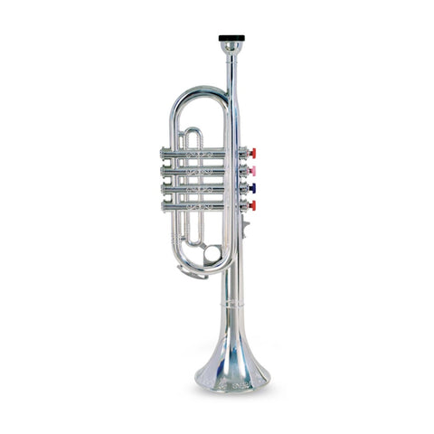 Bontempi Silver Trumpet Four Coloured Keys Metal Musical Instrument 42cm