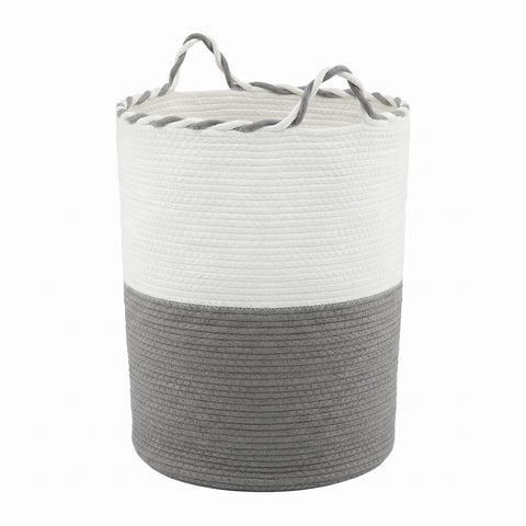 Artiss Woven Laundry Basket with Handles Foldable (White/Grey)