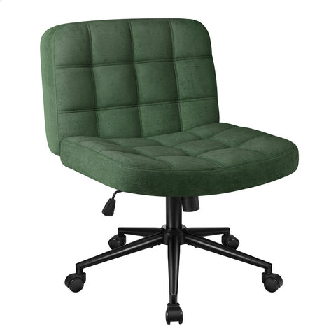ALFORDSON Office Desk Chair Computer Armless Wide Seat Mid Back Chenille (Green)