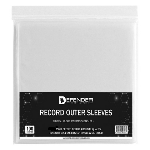 Defender Clear Record Sleeves 12" Vinyl