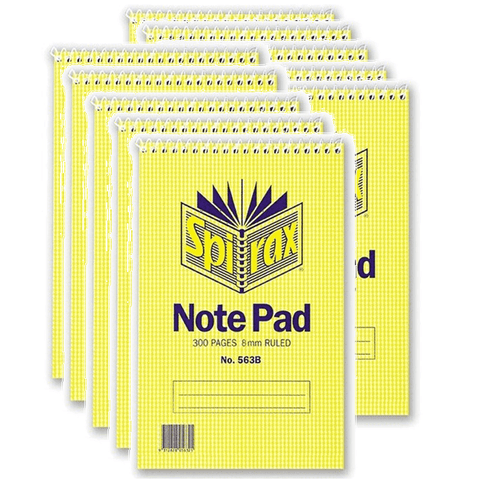Spirax 563B Spiral Notebook 300pg 200x127mm (10)
