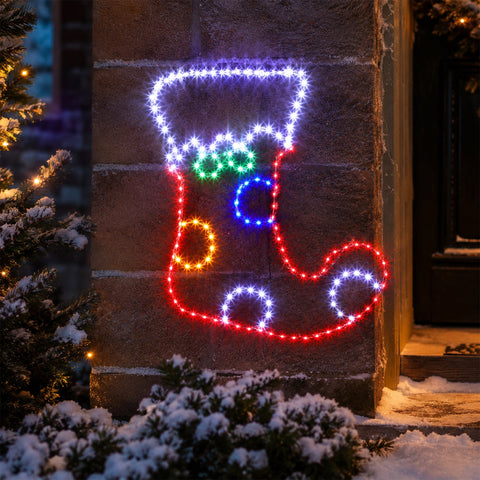 Lexi Lighting 45X41CM Dewdrop Christmas Stocking Silhouette