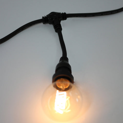 Lexi Lighting Outdoor Hanging Festoon Belt String Light - Black