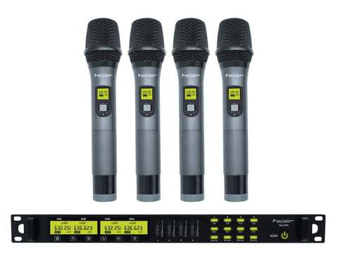 Precision Audio 4 Channel UHF Wireless Microphone System