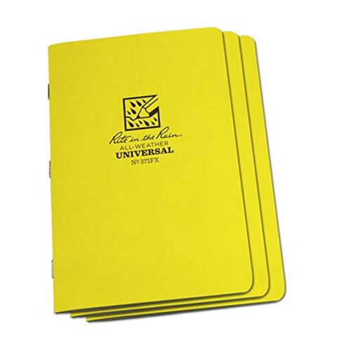 Rite in the Rain Stapled 4.625 x 7 Field Flex Notebook Universal 3 Pack - Yellow