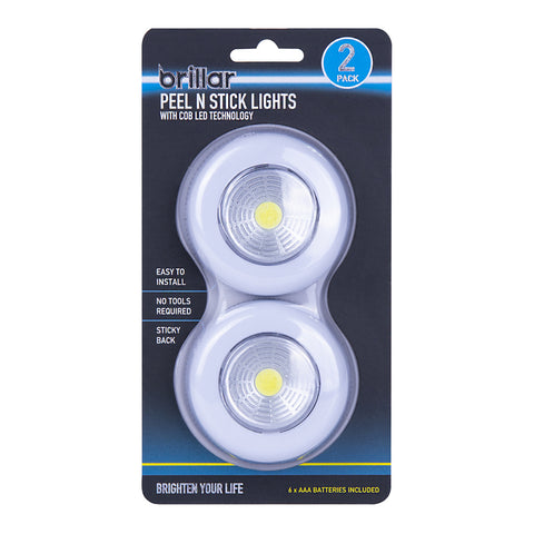Brillar Wireless Peel and Stick Closet Lights 2pc (White)