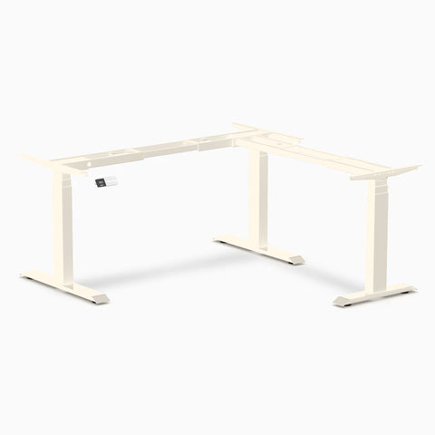 Desky Sit Stand L-Shape Desk Frame 110 cm–190 cm Wheat