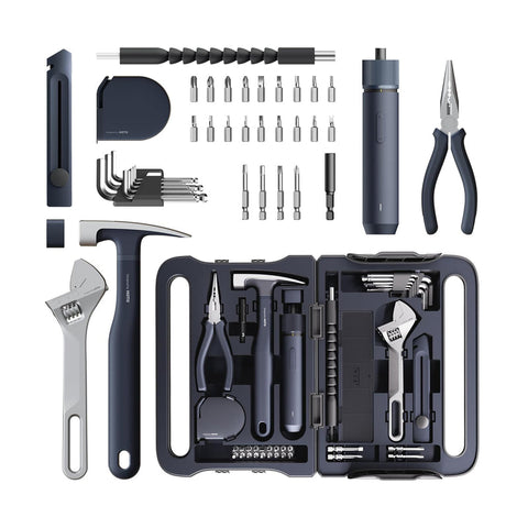 HOTO 40PC Household Tool Kit with Electric Screwdriver 14 Tools & 26 Accessories