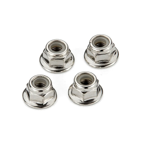 Atrek Steel 4mm Flanged Nyloc Nuts 4Pcs