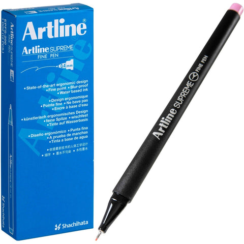 Artline Supreme Fineline Pen 0.4mm Pastel Box of 12 (Pink)