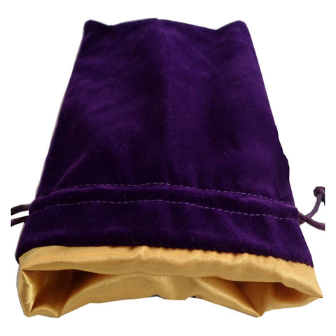 Metallic Dice Games MDG Velvet Dice Bag with Gold Satin Lining - Purple