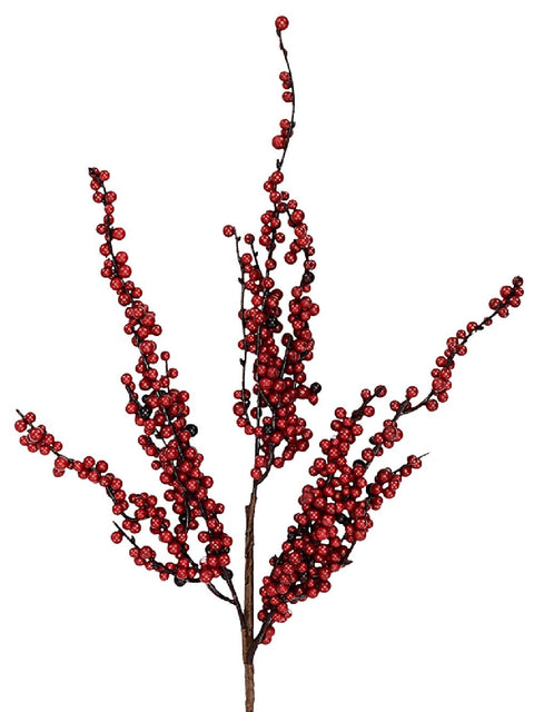 Deep Red Berry Spray Long Christmas Stem | 70cmRed