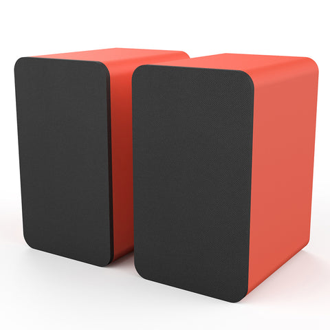 Silcron SLR07 Wireless Active Bookshelf Speakers Set with HDMI ARC - Red
