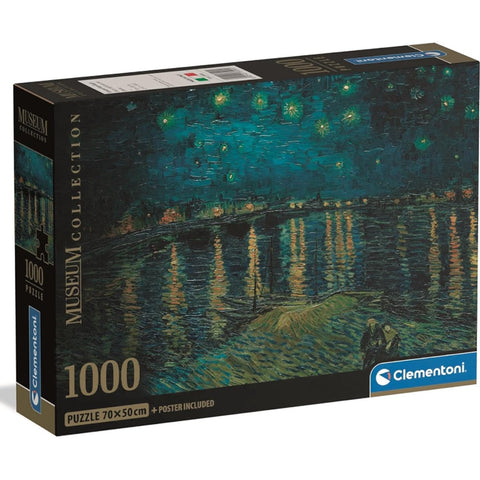 Clementoni Museum Collection Starry Night On The Rhône 1000 Piece Puzzle Set