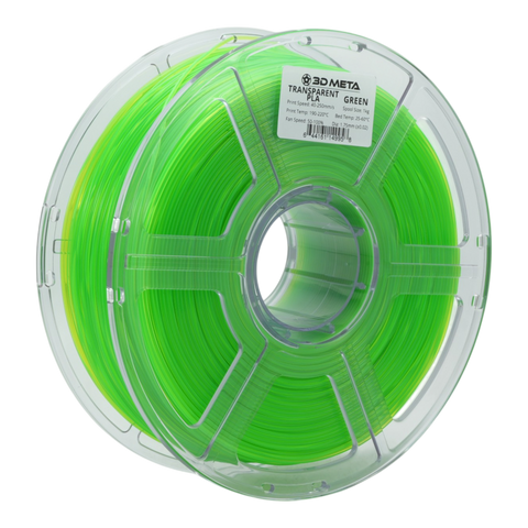 3D META Transparent PLA 3D Printing Filament - Transparent Green