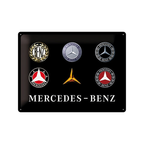 Nostalgic-Art Mercedes-Benz Logo Evolution 30x40cm Large Metal Tin Sign Plaque