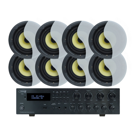Weconic 8" Ceiling Speaker Package with 320W Bluetooth Amplifier LGC83
