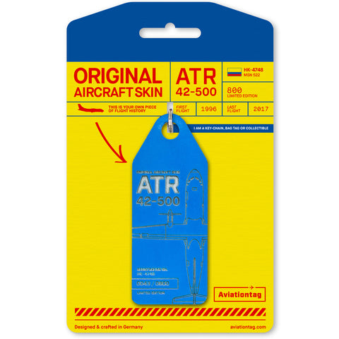 Boyle Aviationtag Keychain ATR 42 Tag Aircraft Skin Satena 14.5cm (Blue)
