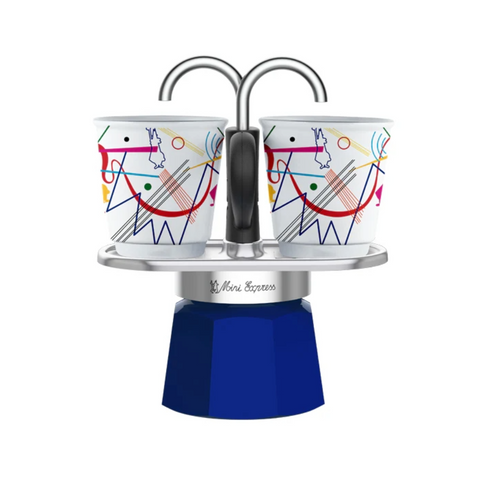 Bialetti Mini Express 2 Cup - All Colours - Blue with Kandinsky