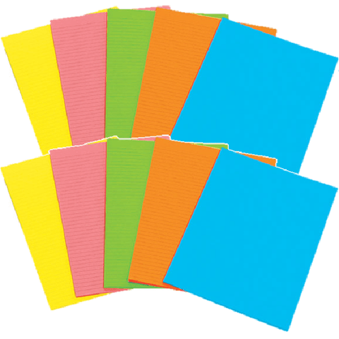 MARBIG 18741 10 Pack Marbig Fluoro Writing Pad 40 Leaf (A6)