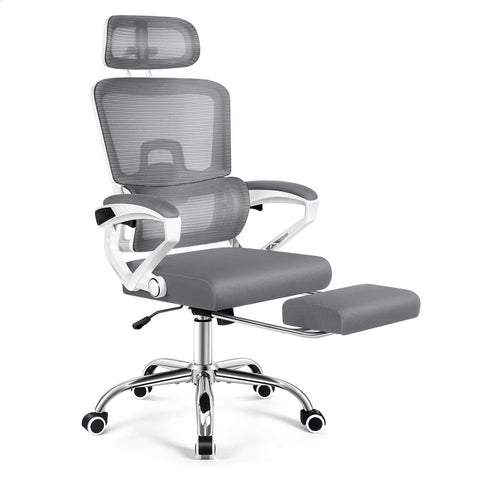 ALFORDSON Mesh Office Chair Ergonomic Executive Computer Recliner Work (White Grey)