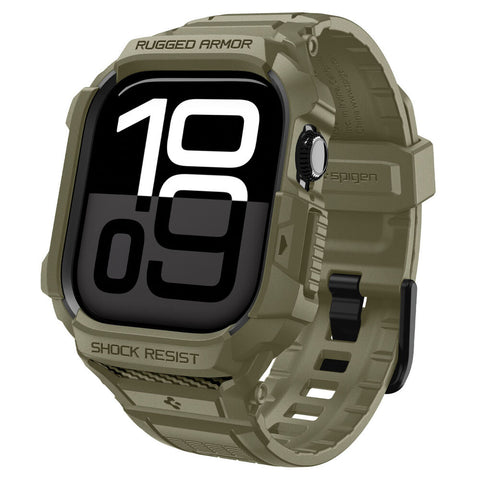 Spigen Apple Watch 10/11 46mm Rugged Armor Pro 2 Band Case (Vintage Khaki)