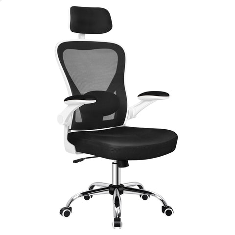 ALFORDSON Mesh Office Chair Executive Computer Fabric Seat (Black) White