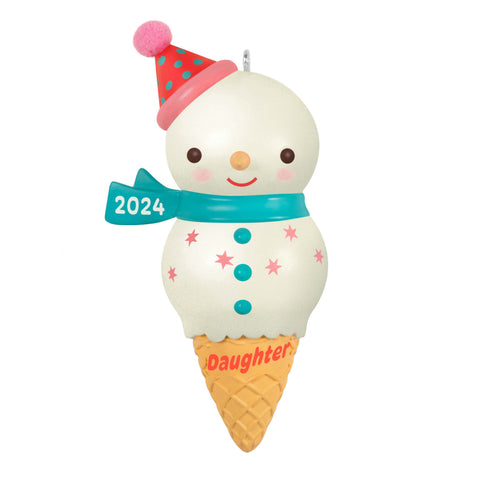 Daughter Snowman Ice Cream Cone - Hallmark Keepsake Christmas Ornament loop