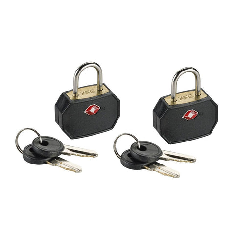 Lewis N. Clark 1 Pack of 2 TSA Key Locks Luggage Travel Padlock Keyed (Black)
