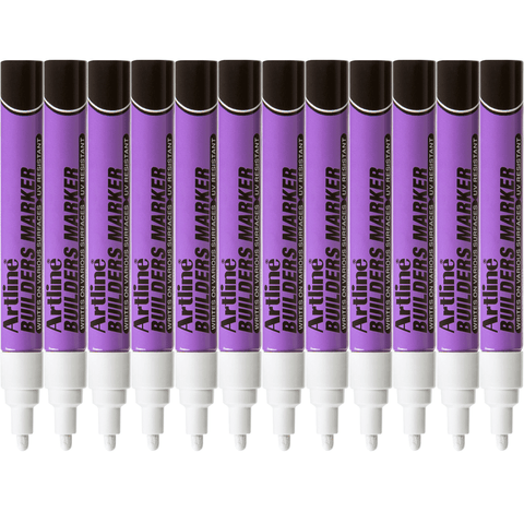 Artline Box 12 Builders Permanent Marker (White)