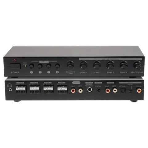 Pro2 4-Zone Audio Power Amplifier Integrated 4 Source Stereo 285mm (Black)