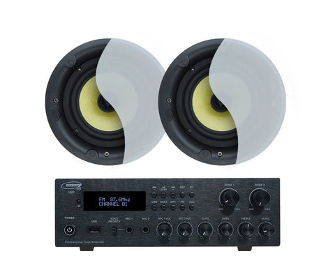 Weconic Bluetooth Amplifier + 2x6" Ceiling Speakers Package