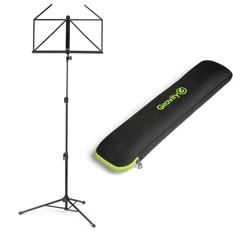 Gravity NS441 Folding 138.5cm Music Stand with Carry Bag Black