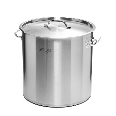 SOGA 18/10 Stainless Steel Stock Pot 35cm 33L