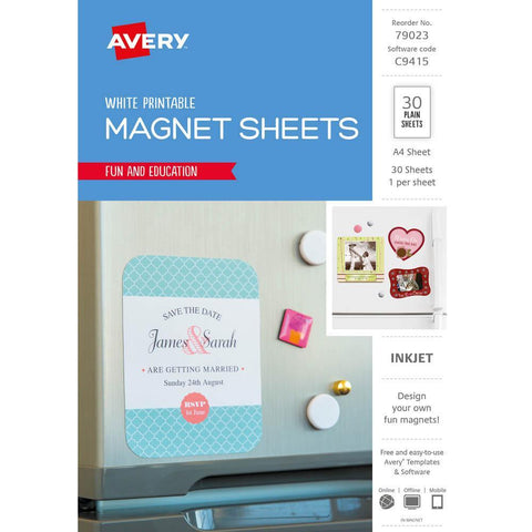 Avery 79023 C9415 Inspired Fridge Magnet A4 Pack 30