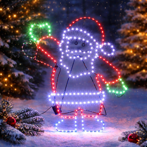 Lexi Lighting 60X46CM Dewdrop Waving Santa Silhouette