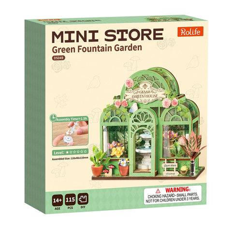 Robotime DIY Mini Store Green Fountain Garden