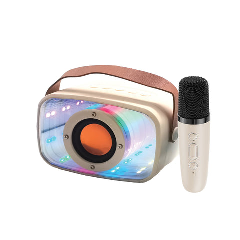Laser Karaoke Speaker with Infinity Light Show and Mic