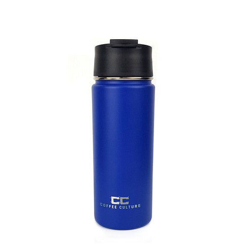Coffee Culture 500ml Stainless Steel Insulated Travel Flask with Sipper (Blue)