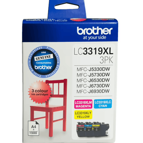 Brother LC-3319XL Ink Cartridge High Yield Value Pack Colours Cyan/Magenta/Yellow