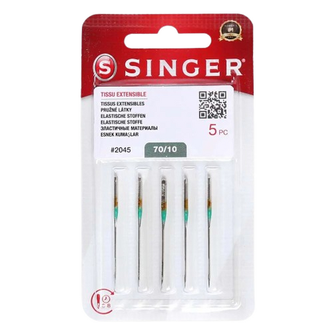 SINGER Ballpoint / Stretch Fabric Needles - NG2045-70/10 Stretch Lightweight Fabrics