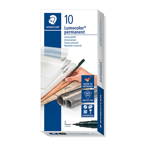 Staedtler Lumocolour 0.4mm Superfine Permanent Pen (Black) [Box 10]